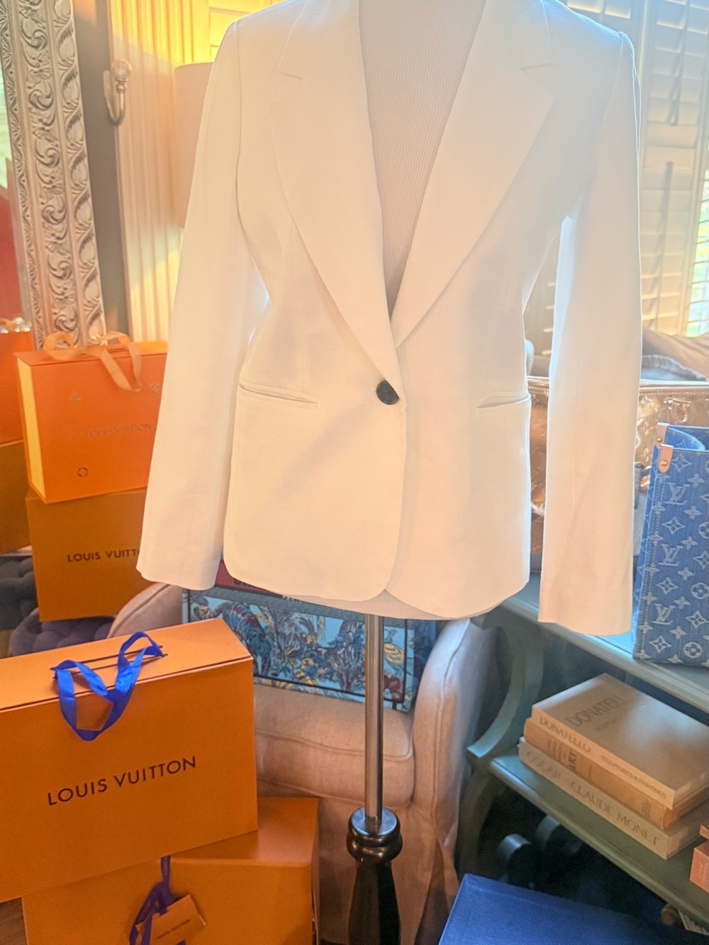 J. Crew White Single-Button Tailored Blazer